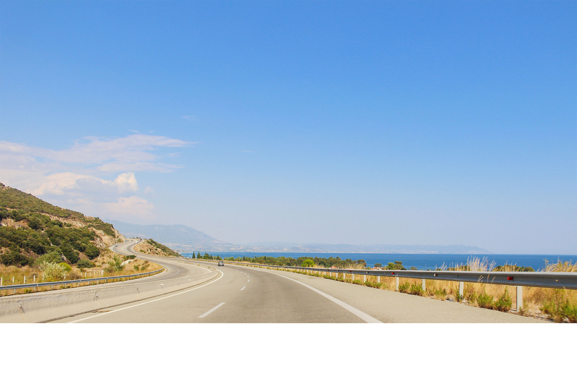 View of the Mediterranean Sea from the Road in Thessaloniki