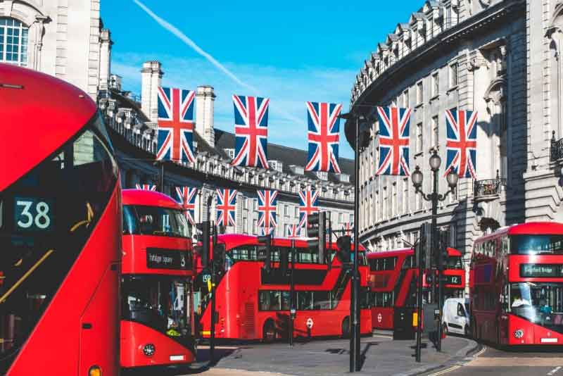 Red buses england
