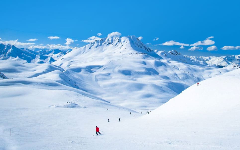 Skiing on the french alps