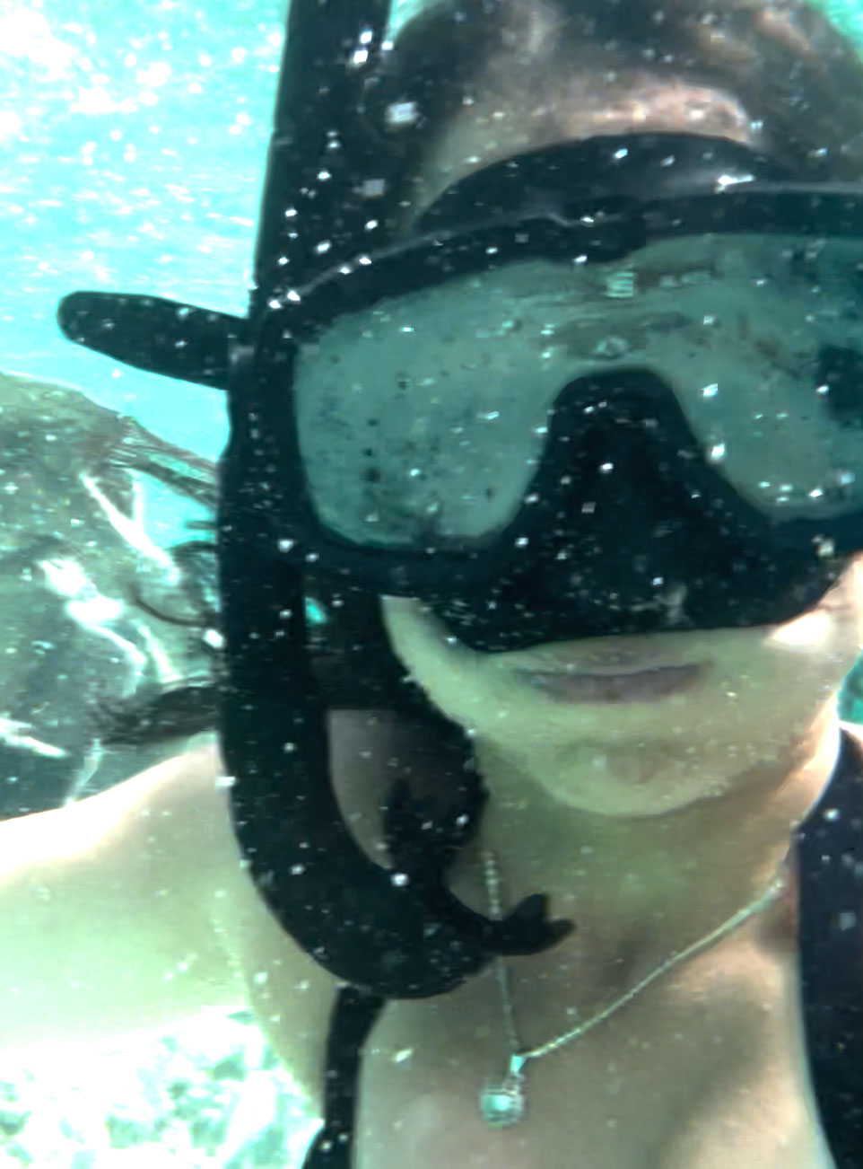 Selene swimming by pablo escobar's plane