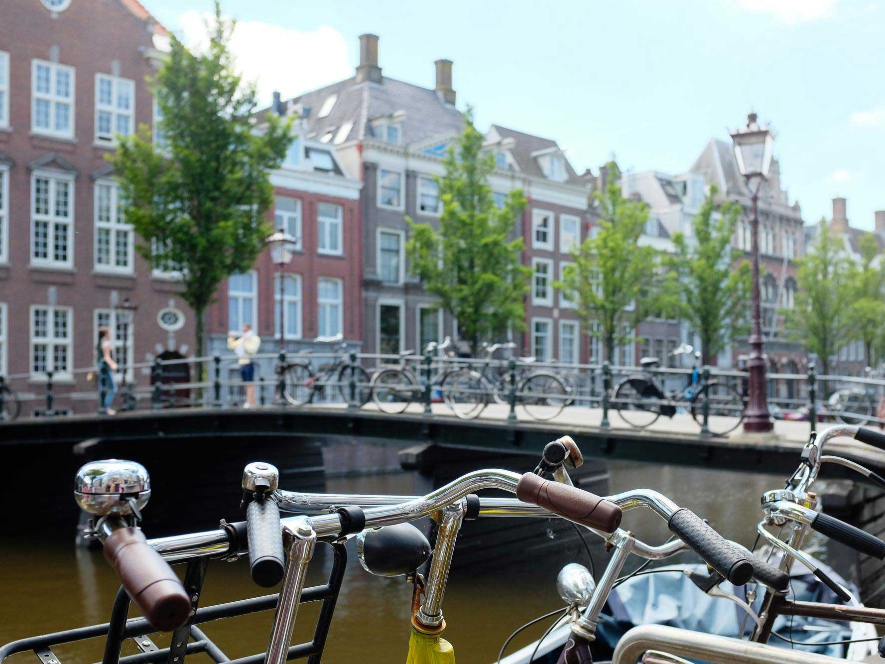 cycling along Amsterdam Canals solo travel