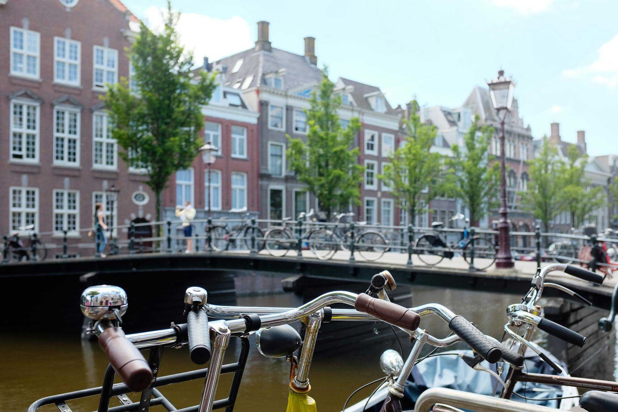 cycling along Amsterdam Canals solo travel