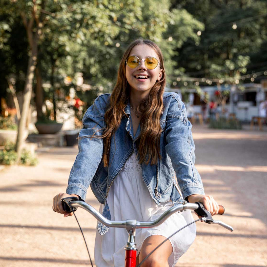 Amsterdam Canal biking tourists sunset scene